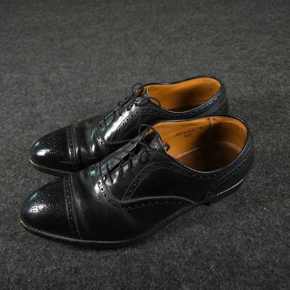 Alden 909 Medallion Balmoral Oxford Black Leather Dress Shoes Men's Size 11